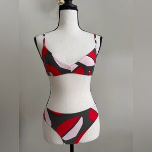 COS Red and Gray Bikini Bottom